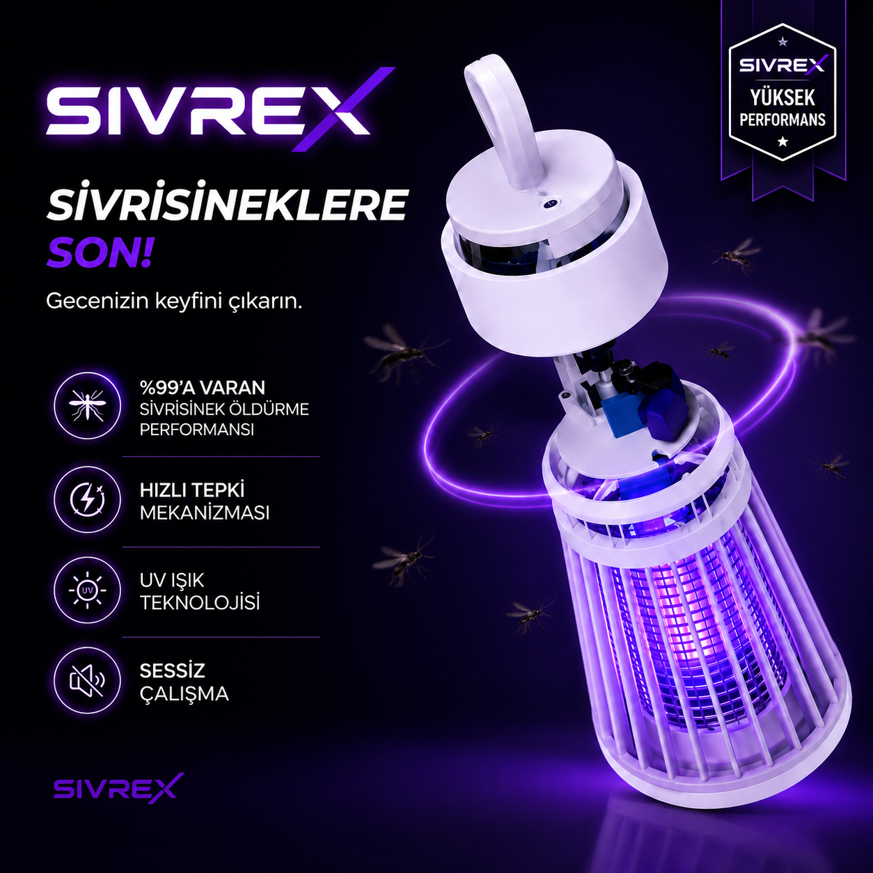 Sivrex Orjinal UV Işınlı Sinek Lambası